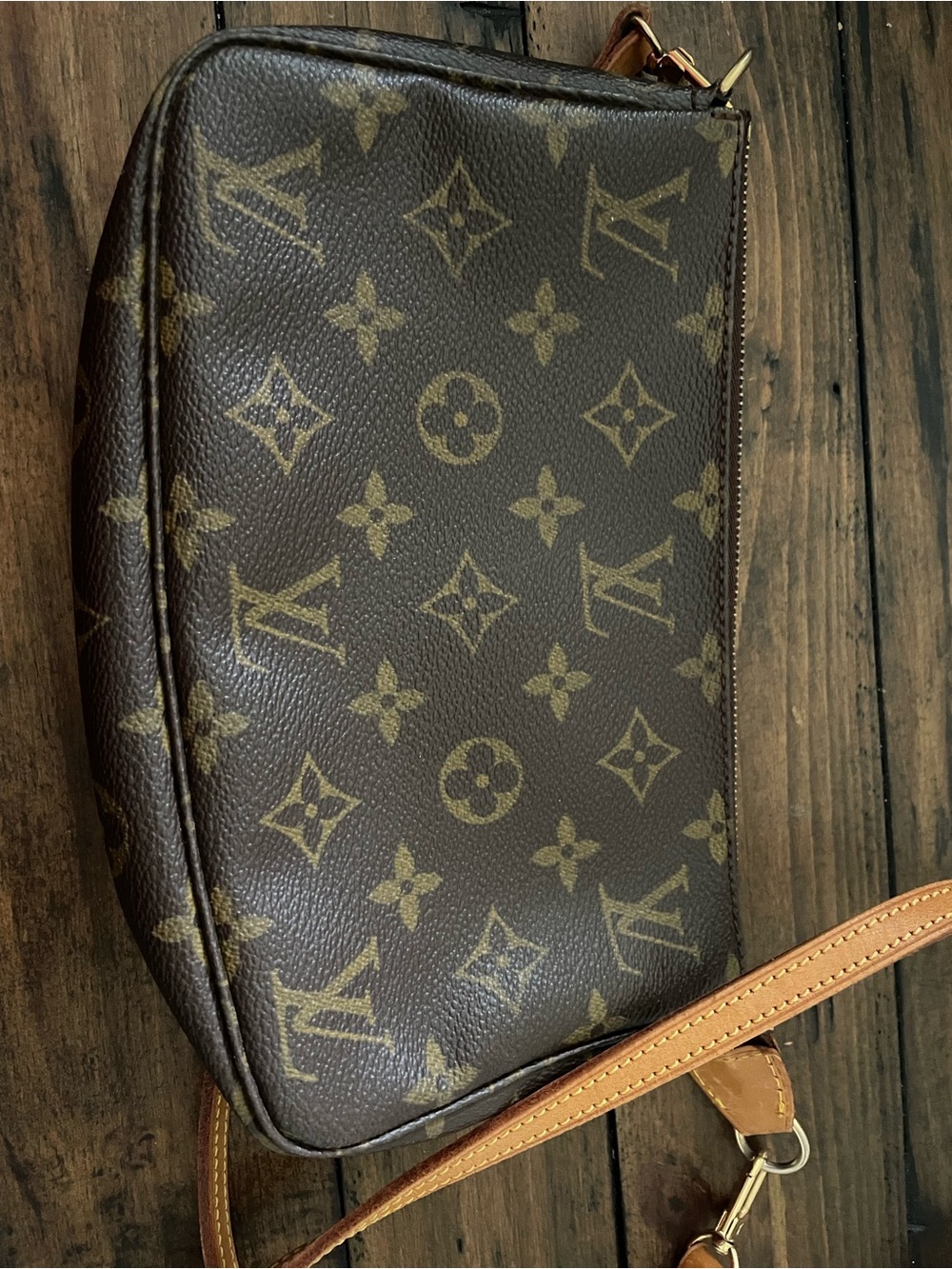 Louis Vuitton Monogram Canvas Pochette with long strap